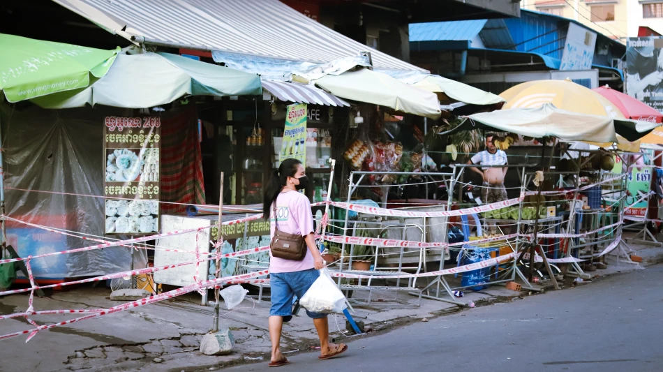 Phnom Penh street 2021 during the lockdown period