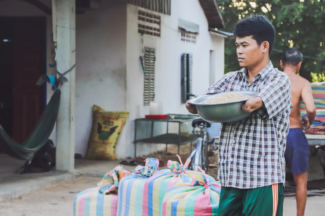 Ponlork during his farming activity